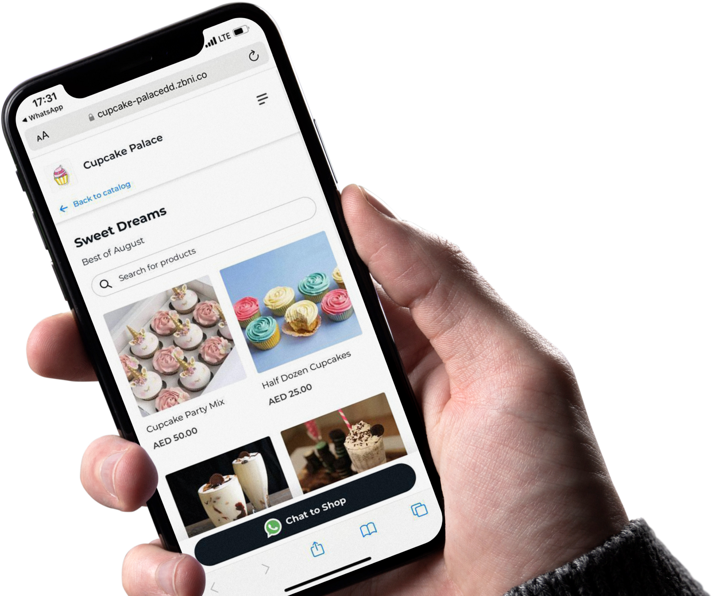 hand holding a phone